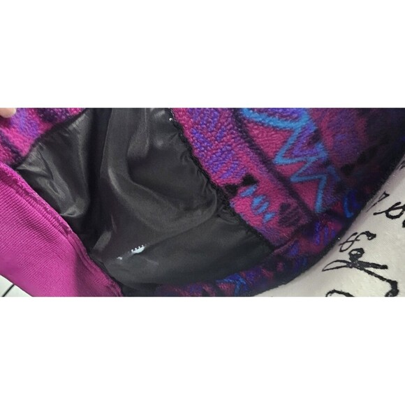 Vtg Columbia Fleece Jacket Full Zip Aztec Southwest Print Sz XL Purple Blue 90's - Picture 14 of 16